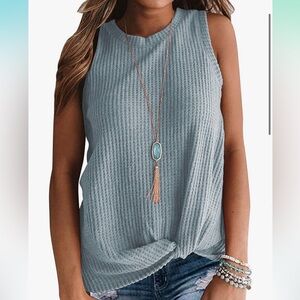 Twist knot front knitted tank
